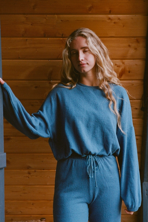 NÃ©nÃ©s Damen vegan Pullover Junko Blau
