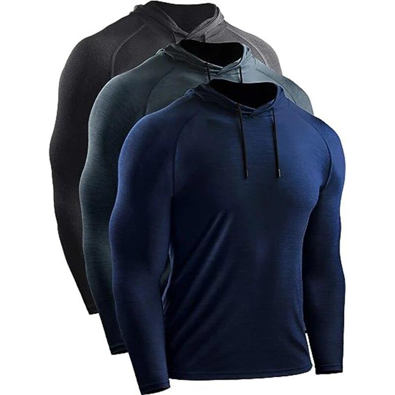 SHIZI Sporthoodies voor heren Jas Gym Fitness Gespierde trainingspakken Sportkleding Workout Atletische truien Training Hardloopsweatshirts Heren S zwart