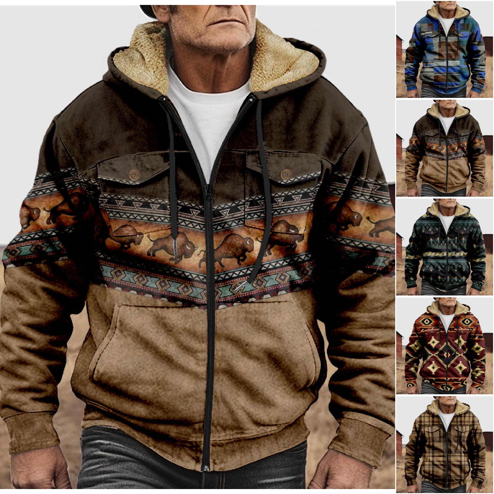 Timoduizhang Heren Winter Rits Capuchon Fleece Sweatshirt Met Opgestikte Zak Casual Jack XL