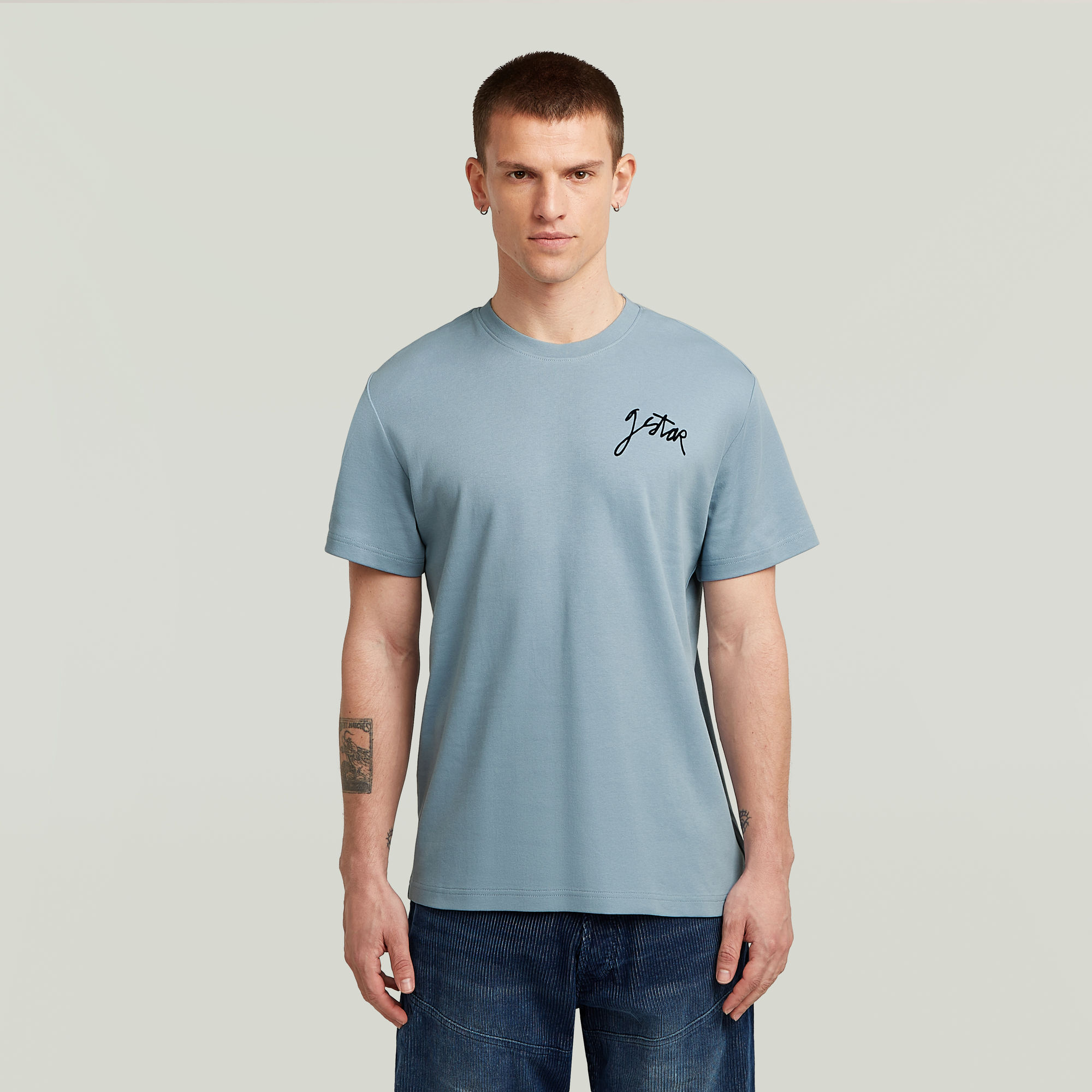 G-Star RAW Script T-shirt - Lichtblauw - Heren
