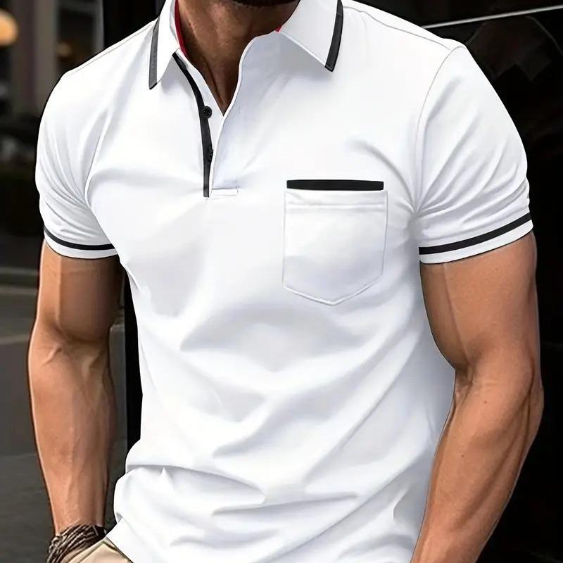Top Men Wardrobe 2024 Zomer Heren Sport Poloshirt met Knoopzak XXL Vloot