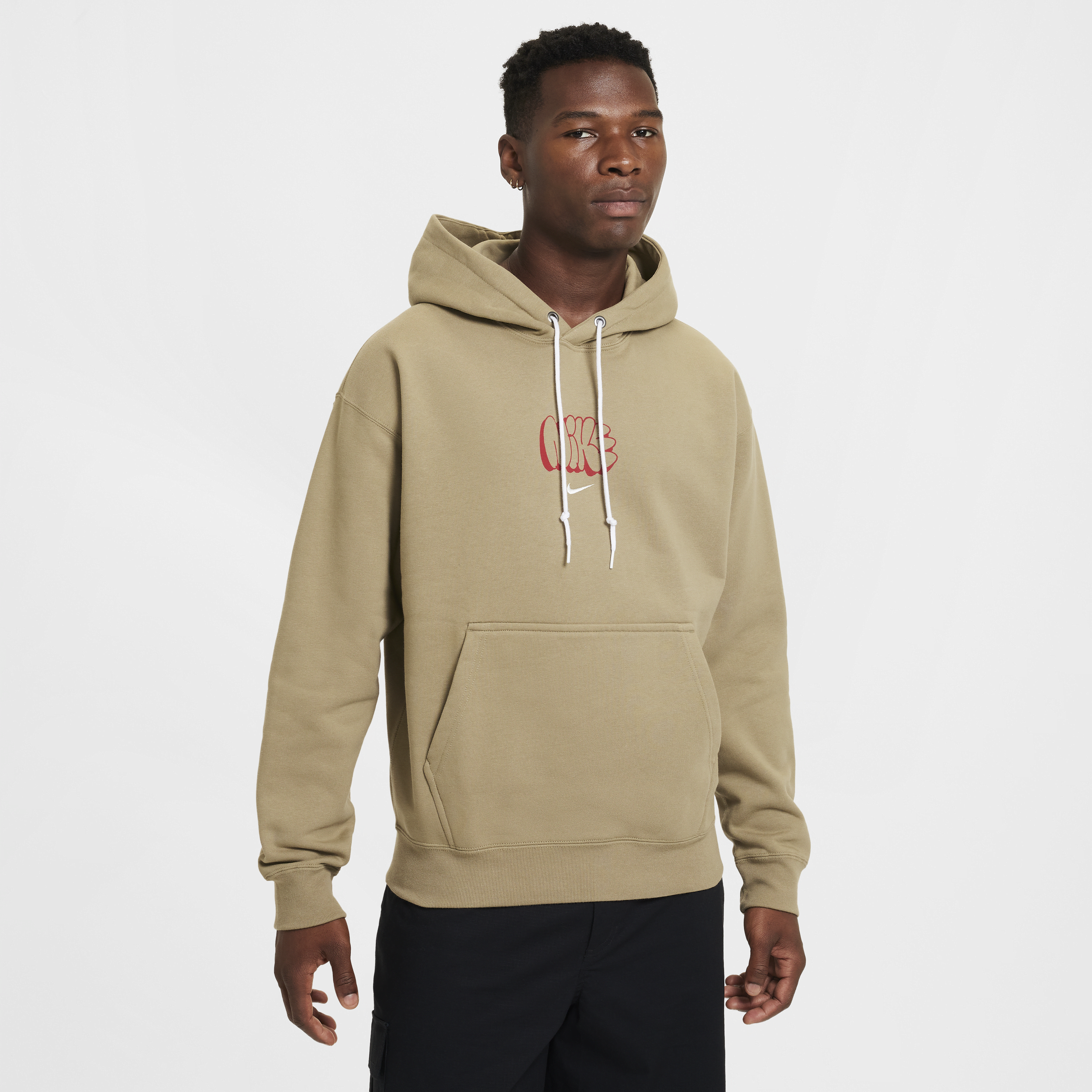 Nike Solo Swoosh Graffiti Hoodie, Olive