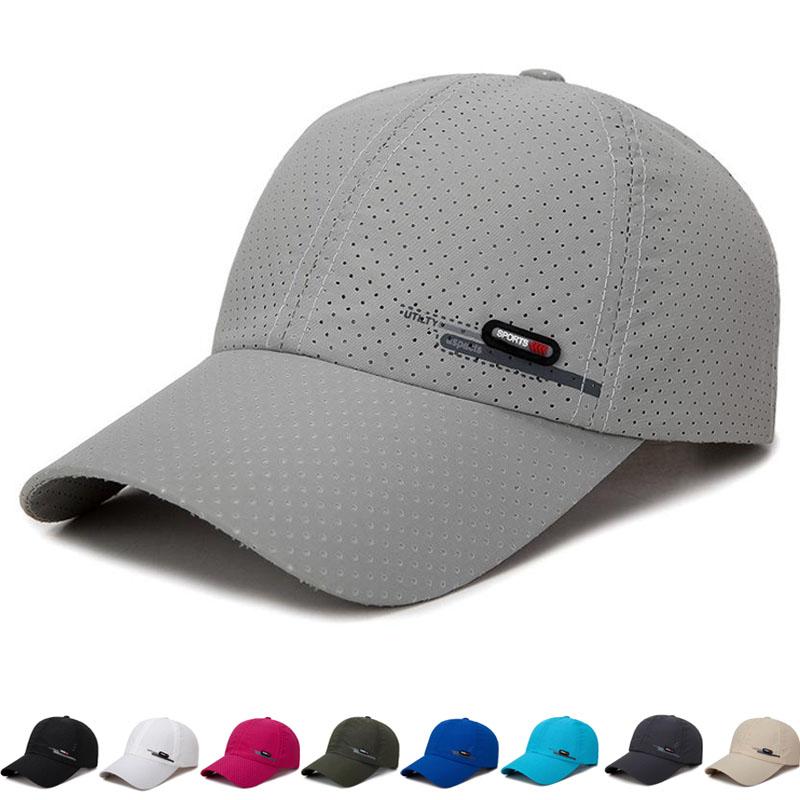 Aloisia 1Pc Zomer Luxe Merk Voor Mannen Sport Running Zweet Baseball Cap Mannelijke Canada Golf Caps Sneldrogend Vrouwen effen Snapback Bone Hoed lichtgrijze kleur