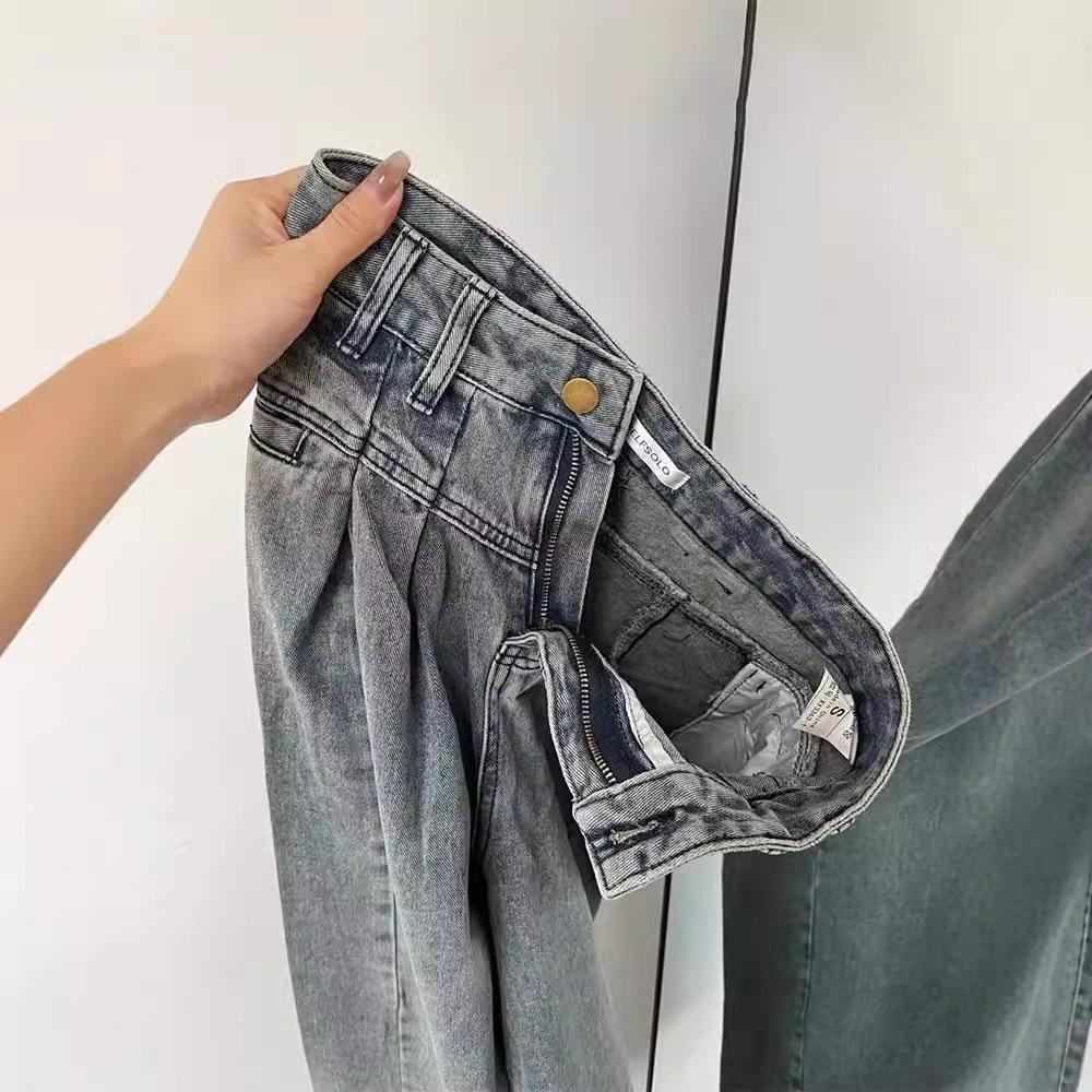 VantaGoods Koreaanse stijl distressed wijde hoge taille jeans voor vrouwen 2XL