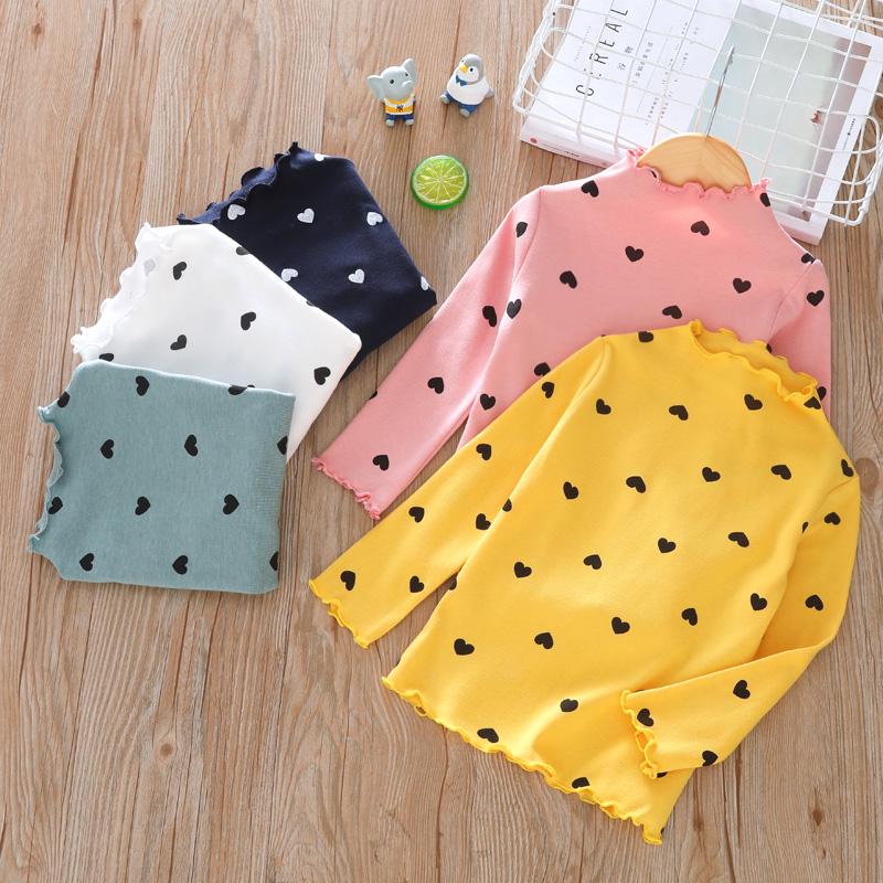 Molly Show Kinderen meisje katoenen T-shirt met lange mouwen kinderen coltrui dieptepunt shirt tops kleding 130 wit
