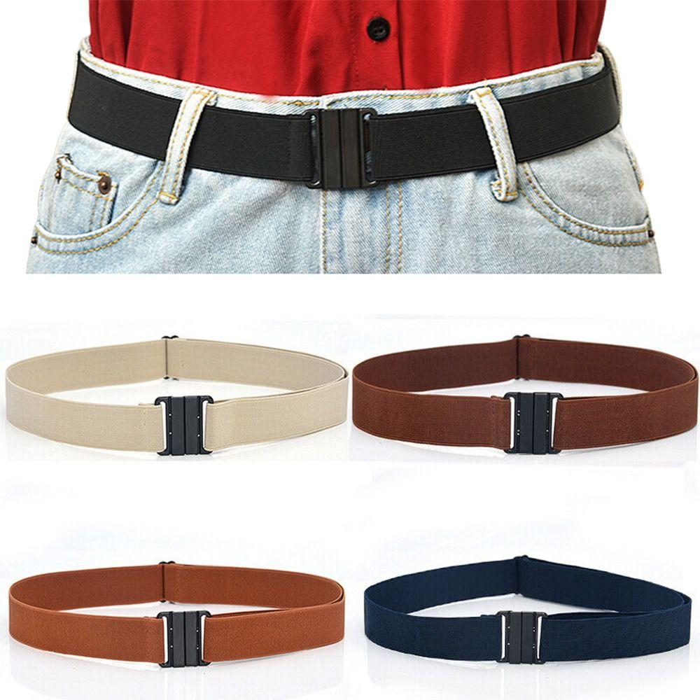 Shunyuan Verstelbare elastische riemen Canvas riemen Stretch tailleband Mode tailleband Unisex rood
