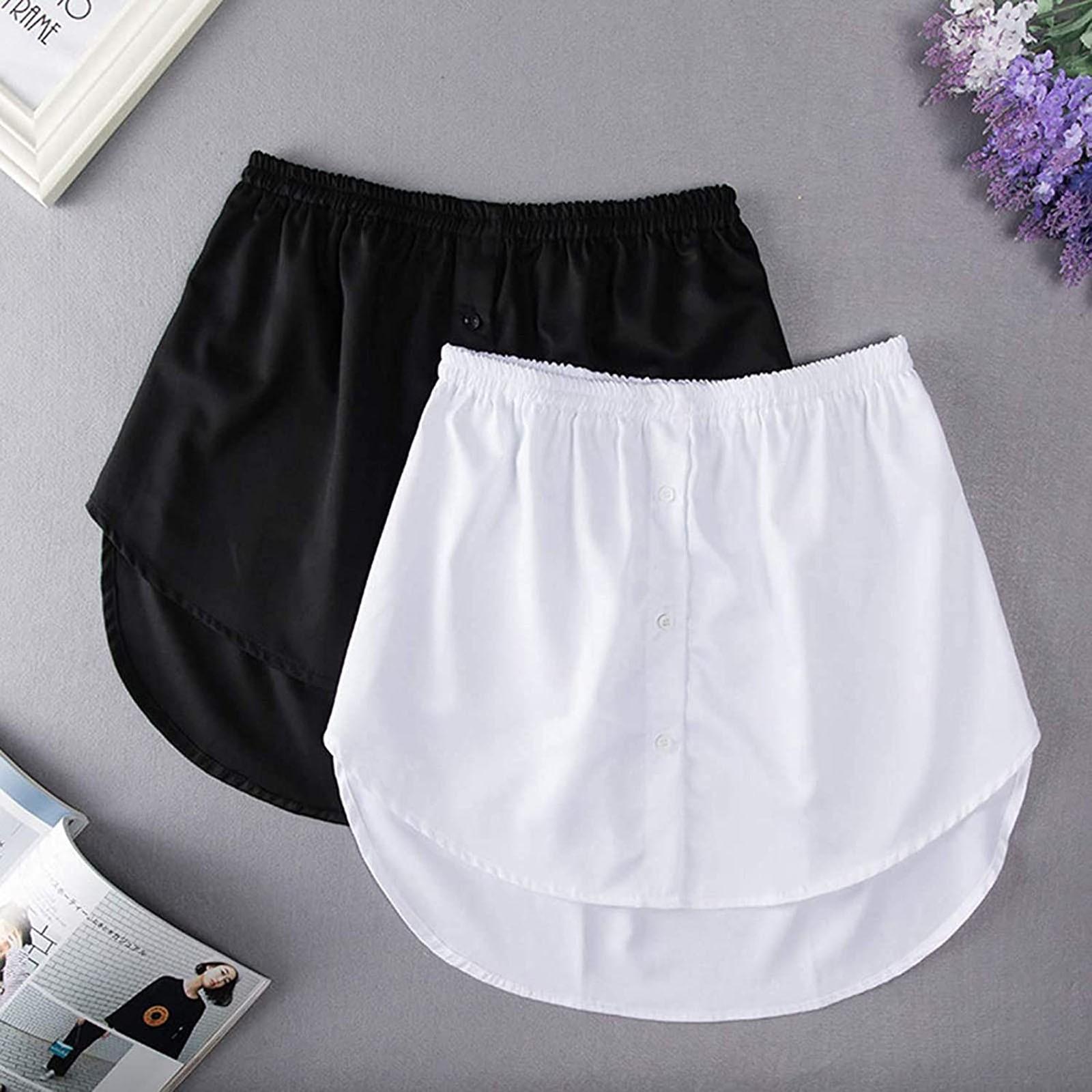 Xingben Two Shirt Extender Mini Rok Gelaagdheid Nep Top Lagere Sweep Voor Trui Sweatshirt Jasje XL wit