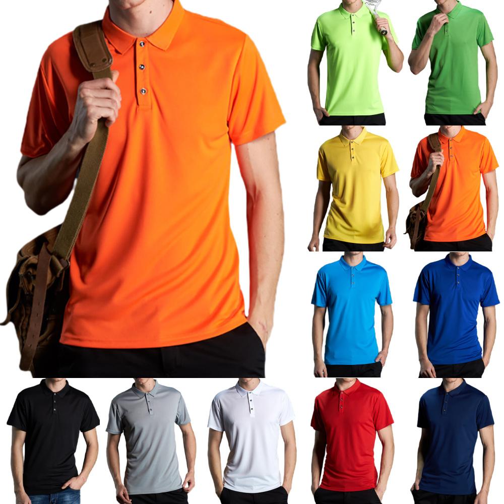 VVGUOWEI Heren korte mouwen effen sportgolfpoloshirts effen kleur zomer casual T-shirts met kraag L