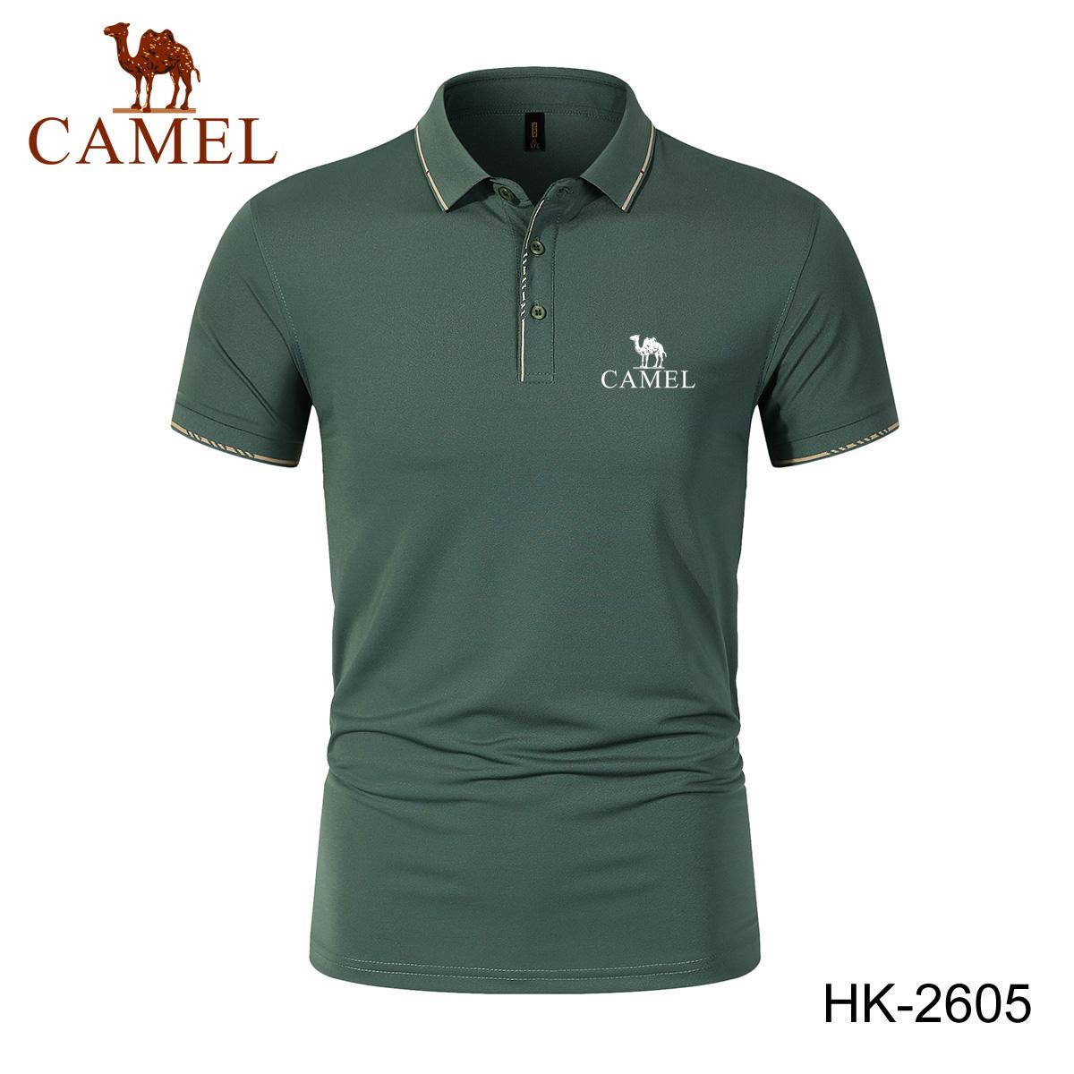 Camel 2024 Lente/Zomer Nieuwe Geborduurde Polo Koele Zijde Katoen Heren Ademende Top Sneldrogend Poloshirt Vochtafvoerend Poloshirt 4XL