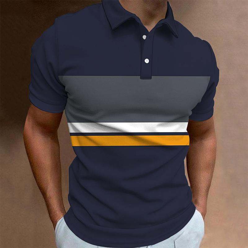 Haojun Mannen nieuwe zomer casual revers knop poloshirt. 3XL