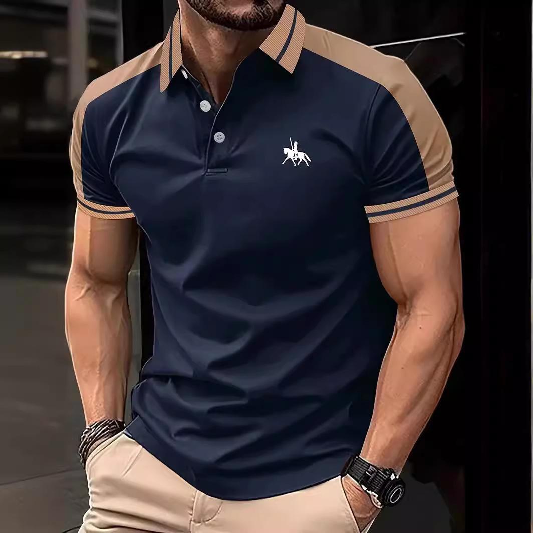 Top Men Wardrobe 2024 Europees en Amerikaans casual poloshirt met korte mouwen en revers voor heren XXL Vloot