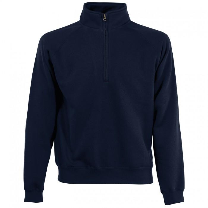 Fruit Of The Loom Mens Classic 80/20 Zip Neck Sweatshirt M marineblauwe kleur