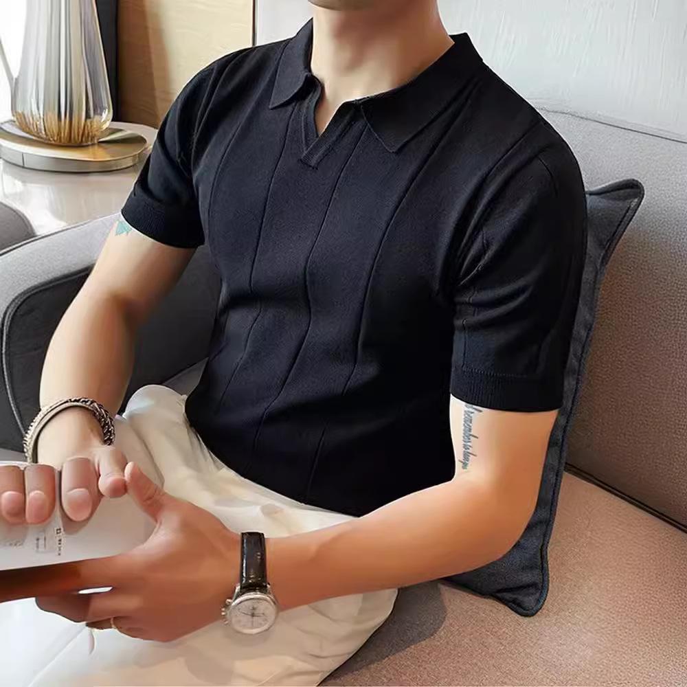 VantaGoods Heren zomer slim fit Ice Silk poloshirt 3XL groen