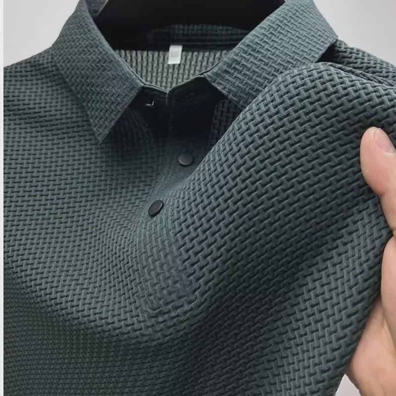 VantaGoods Heren 2023 Zomer Slim Fit Poloshirt - Effen Kleur, Korte Mouw, Veelzijdig Kraagtopje Extra Large zwart