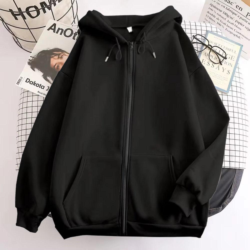 King Billion High Street Hoodie Heren Effen Kleur Ritssluiting Lange Mouw Losse Jas Jassen Casual Capuchon Sweatshirt Y2K Mode Outdoor Kleding S grijze kleur