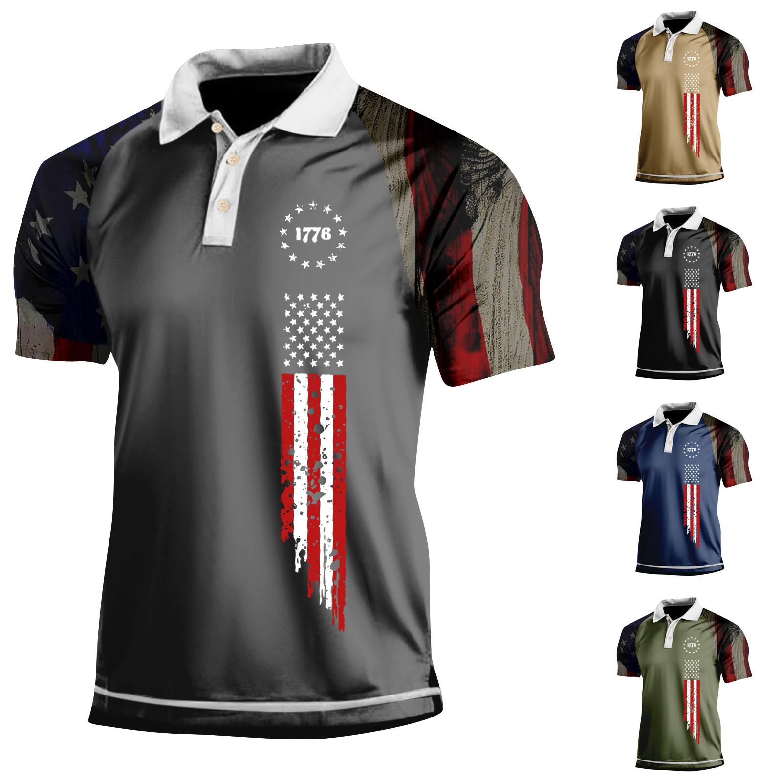 Wahaha123 Golfshirt voor heren Casual Sport V-hals Geribbelde kraag Korte mouw Mode Casual Effen Kleur Effen Lente en zomer Normale pasvorm XXL Vloot