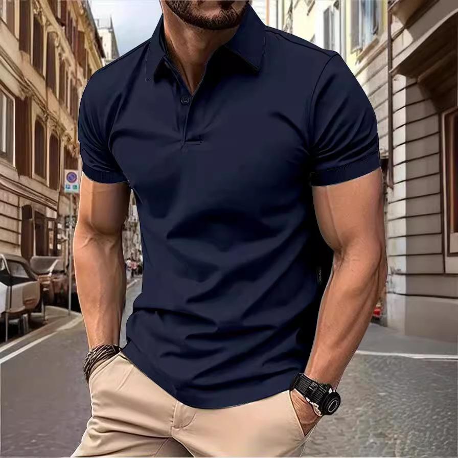 Cloth W Herenmode Zomer Polo T-shirt Casual Ademend Top Revers Kraag Hals Korte Mouw Comfortabel Sport T-shirt Yasheng XL marineblauwe kleur