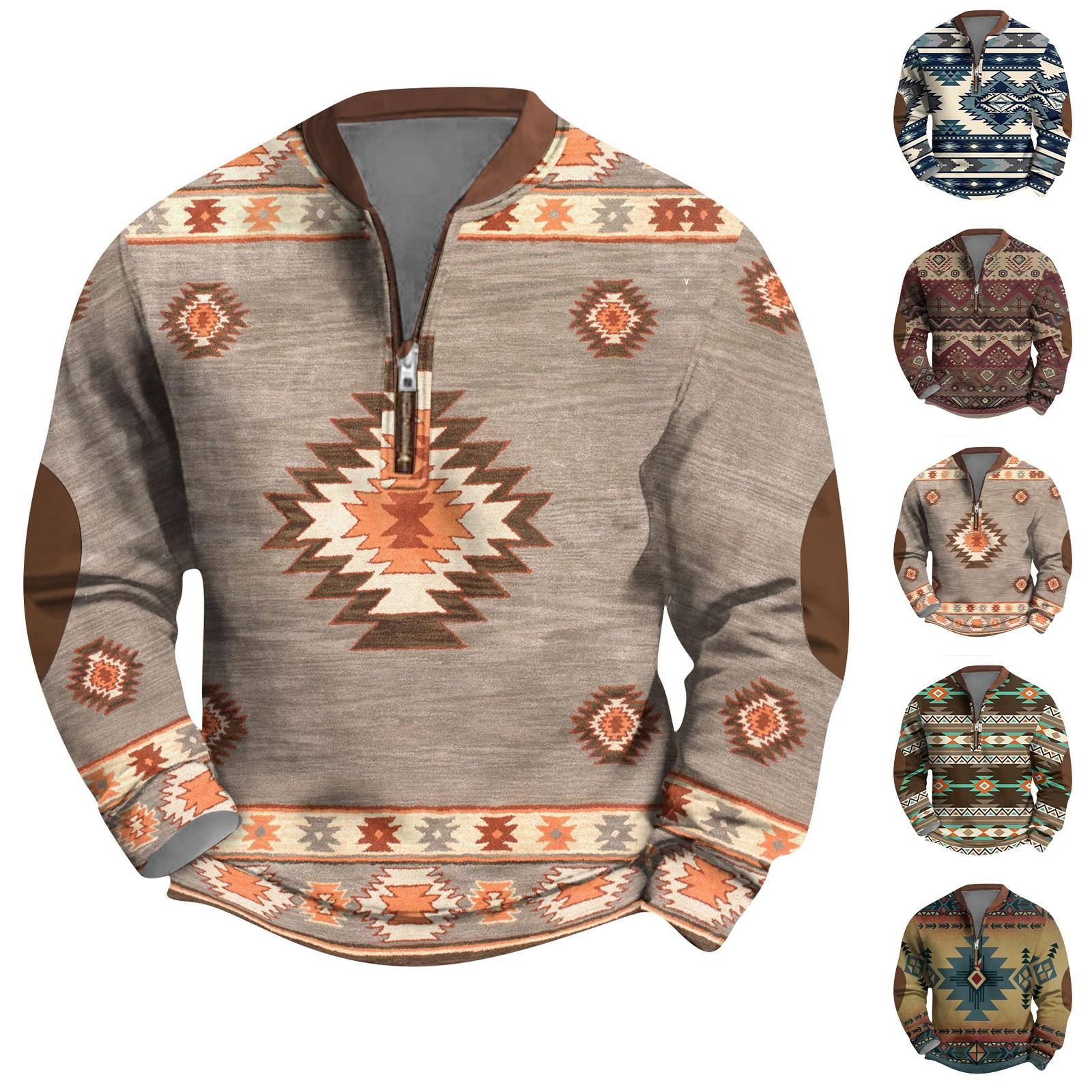 Xingben Two Heren Retro Casual Gradient Bedrukt Sweatshirt S