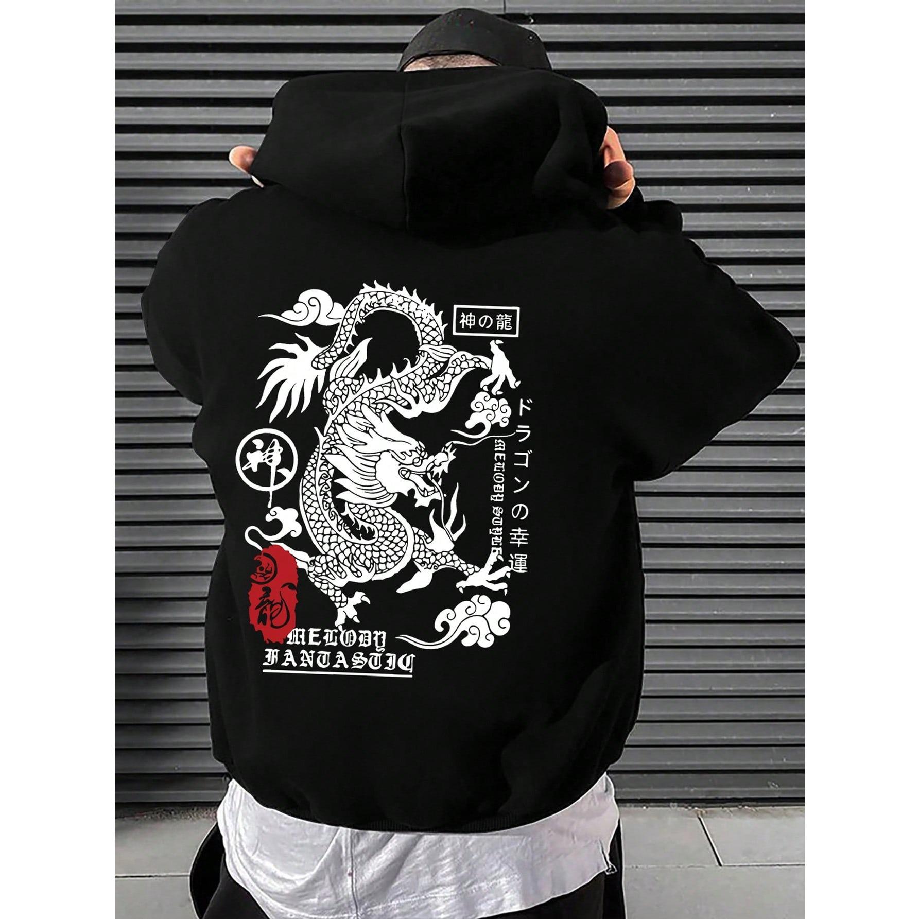 Sport Hoodie Set YC De Harajuku Draak Grappig Patroon Heren Hoodies Comfortabele Fleece Pullovers Mode Nieuwe Kleding Streetwear M