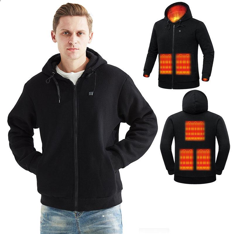 LS7ZO 5 gebieden verwarmde hoodie heren USB verwarmde jas hoodies, verwarming truien dames sweatshirt met capuchon oversized verwarmde rits hoodie 3XL
