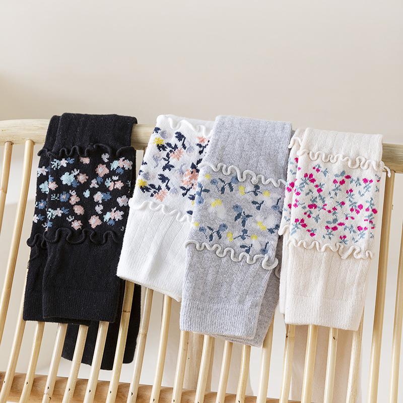 BOOSKU 1-12 jaar meisje stretch legging kleine bloemenprint baby kinderen legging lente herfst broek kind zachte broek broek S