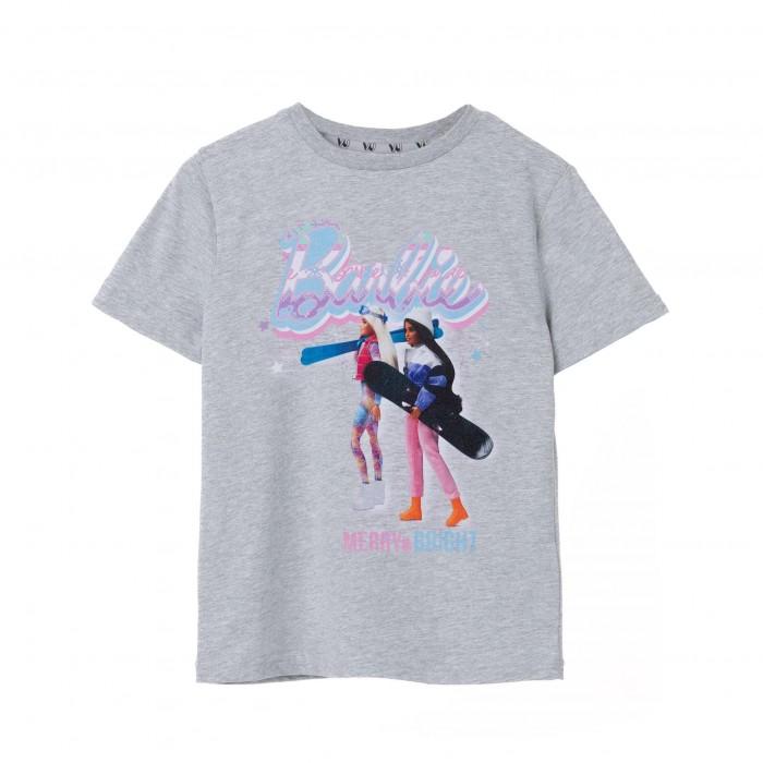 Barbie Girls Merry & Bright Short-Sleeved T-Shirt 7-8 Years grijs