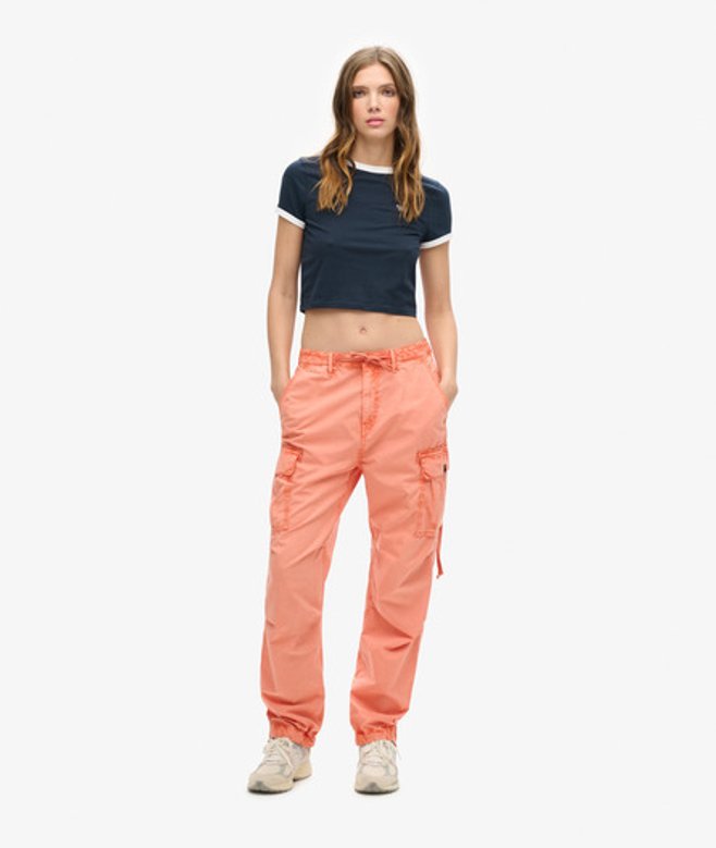 Superdry Para Cargobroek met Lage Taille Oranje