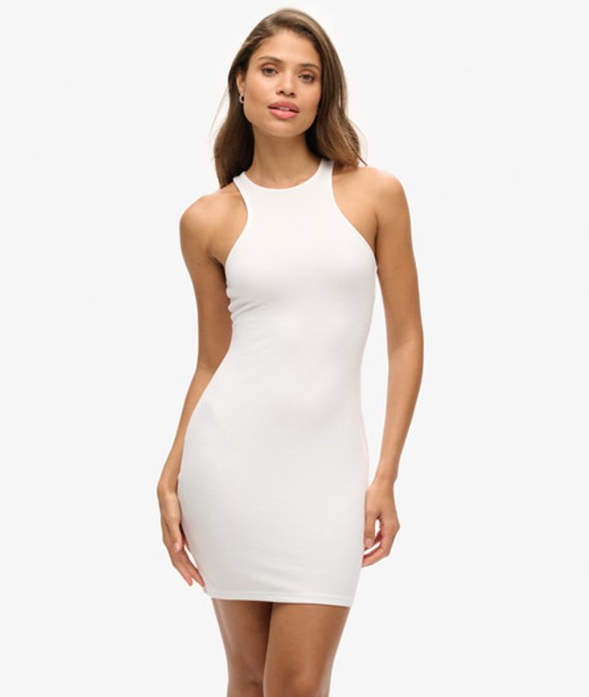 Superdry Jersey Racer Mini-jurk Wit