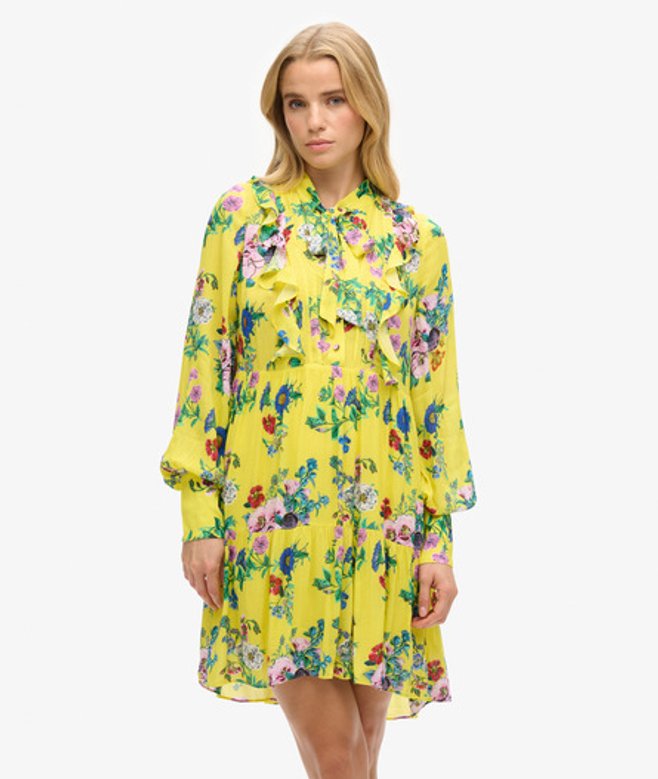 Superdry Studios Off Duty Mini-jurk Geel