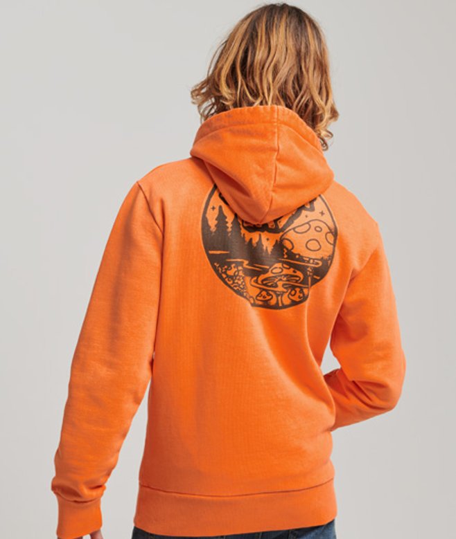 Superdry Into The Woods Hoodie met Grafische Print Oranje