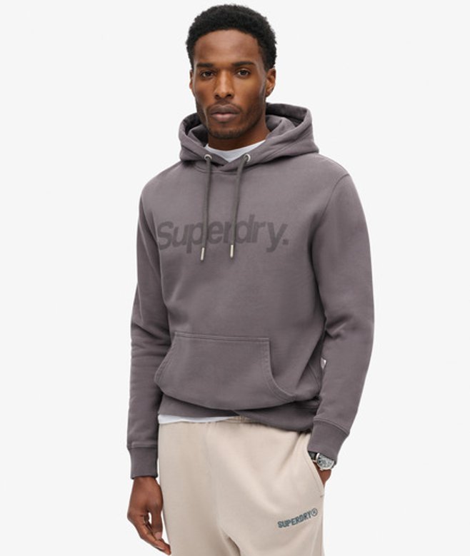 Superdry Core Logo City Hoodie met Losse Pasvorm Grijs