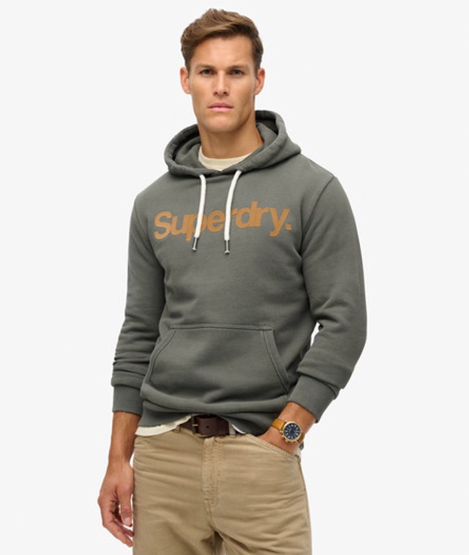 Superdry Klassieke Hoodie met Core-logo Khaki