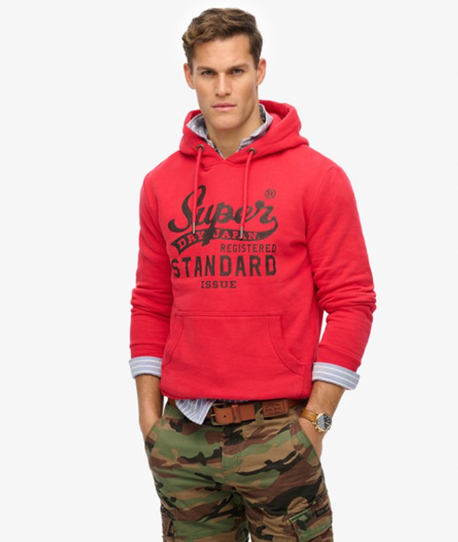 Superdry Standard Script-hoodie Rood