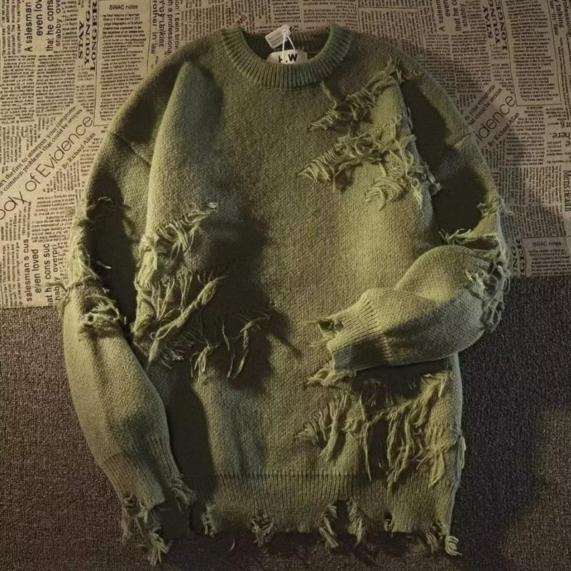 VIYOO Nieuwe herfst- en wintertrendy truien verdikt gebreid onderkant shirt grote maat veelzijdige effen kleur losse sweatshirt M-3XL XXXL groen