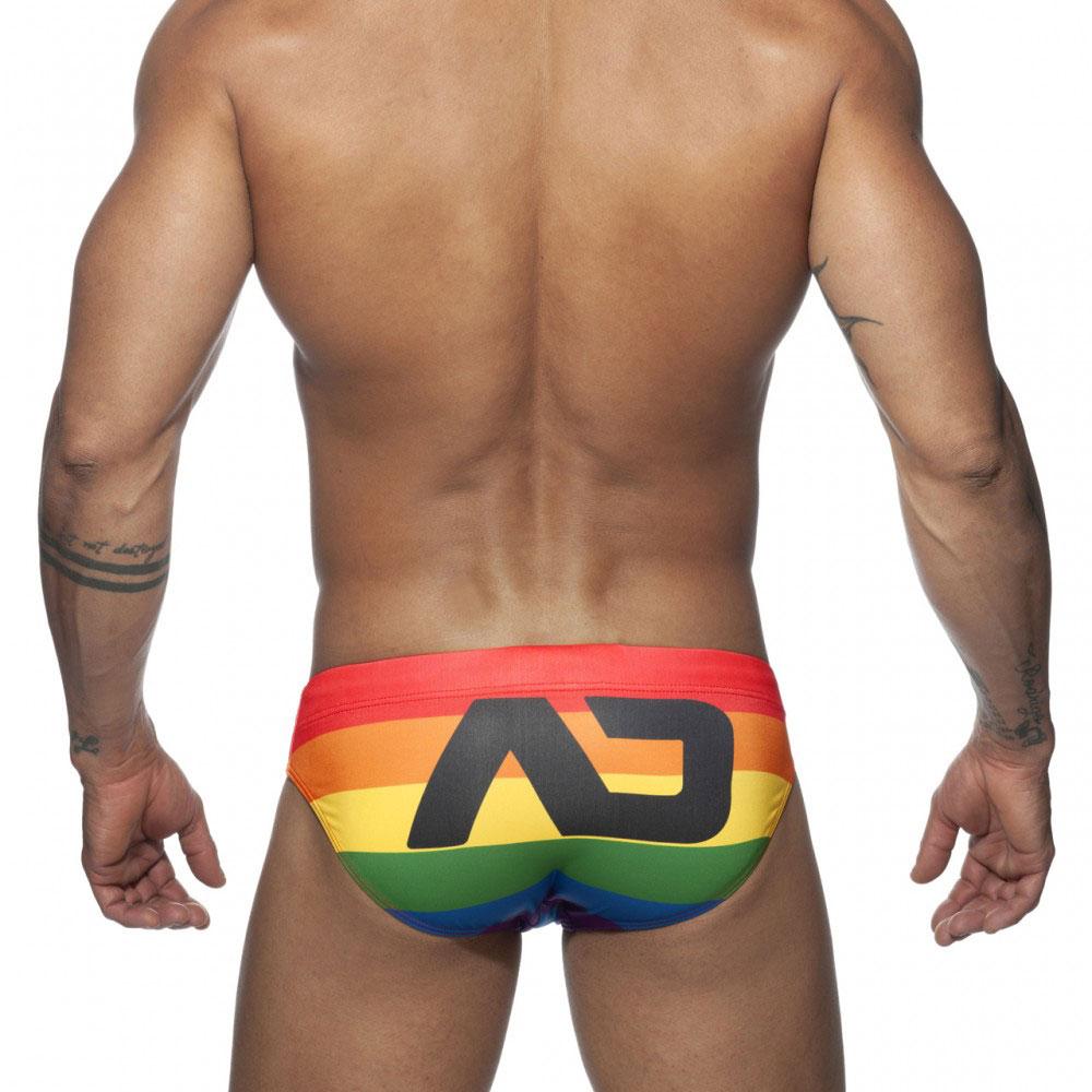 UXH Fashion Herenmode Pride Day-zwemslip Lage taille Grote maat Zomerstrandkleding XL oranje
