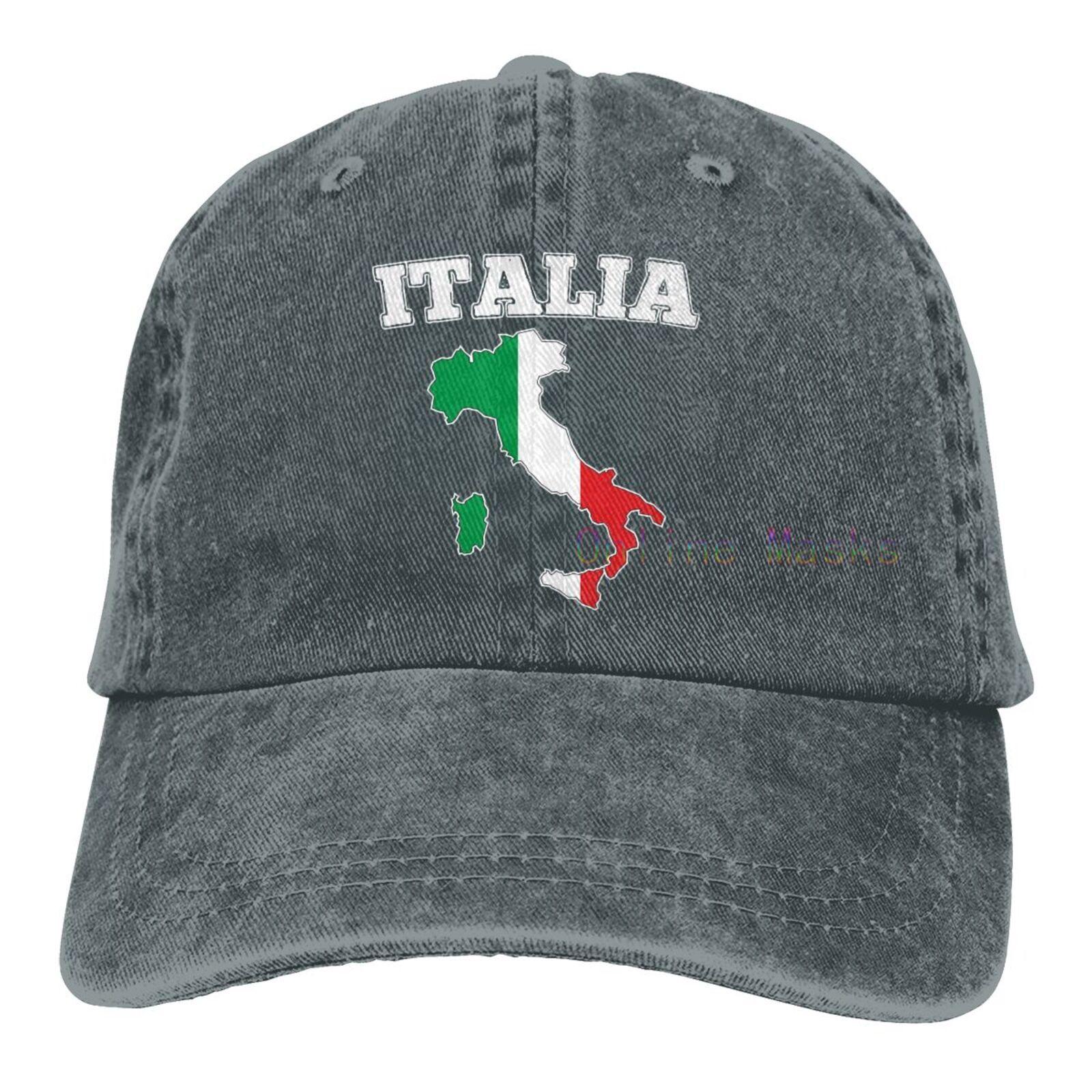 Alice cap Italië Kaart Vlag Vintage Baseball Caps Sandwich Cap Katoen Zomer Buiten Zonnehoed Unisex Vrouwen Unisex Volwassenen Gewassen Denim Verstelbaar Adjustable