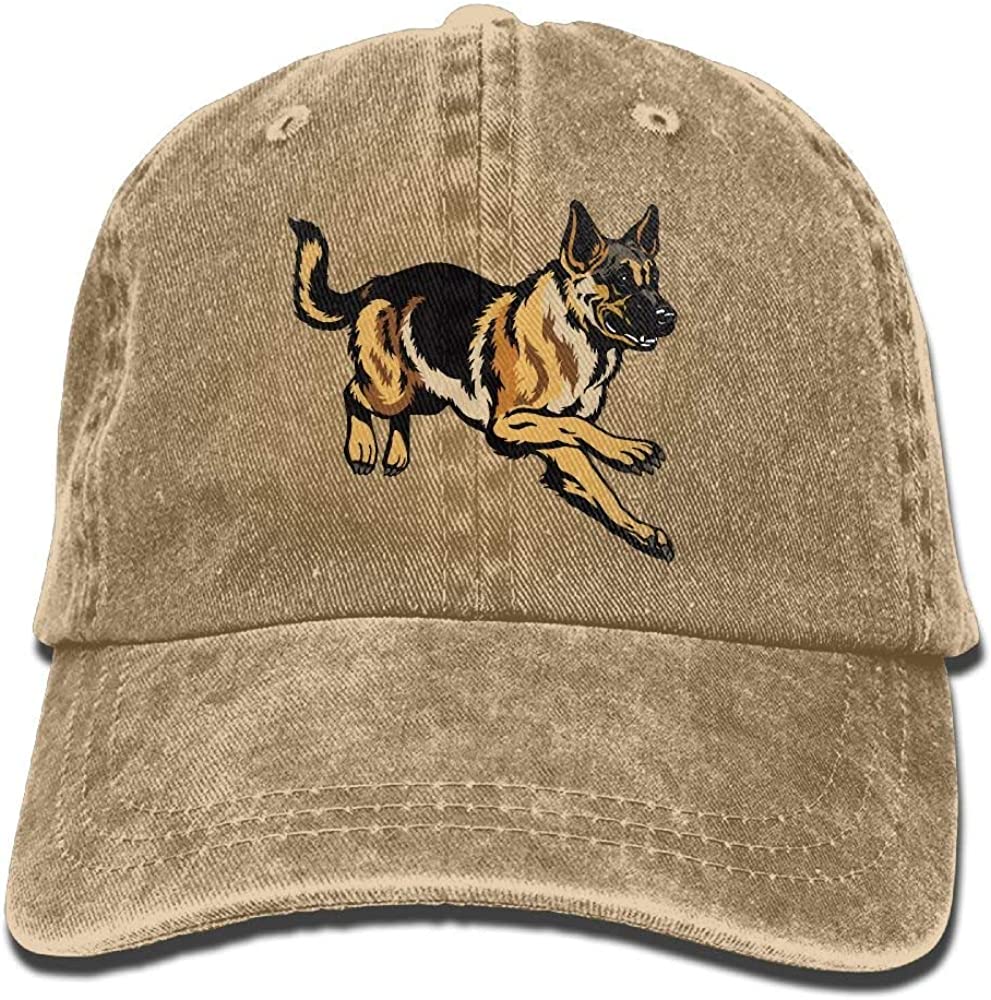 91440605MAC3NXC54W Katoenen Baseballpet Hond Duitse Herder Unisex Snapback Caps Gewassen Denim Cap One Size