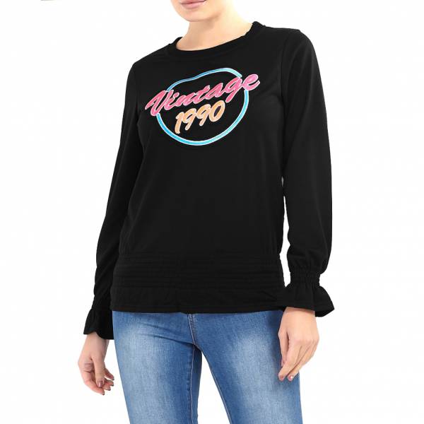 Brave Soul Izzi Dames Sweatshirt LSS-272IZZI ZWART