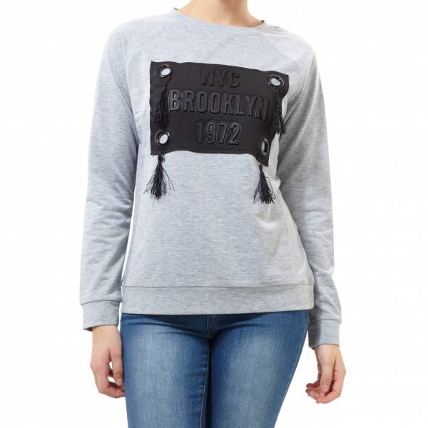 Brave Soul Tassel Brooklyn Dames Longsleeve LSS-272TASS GRIJS