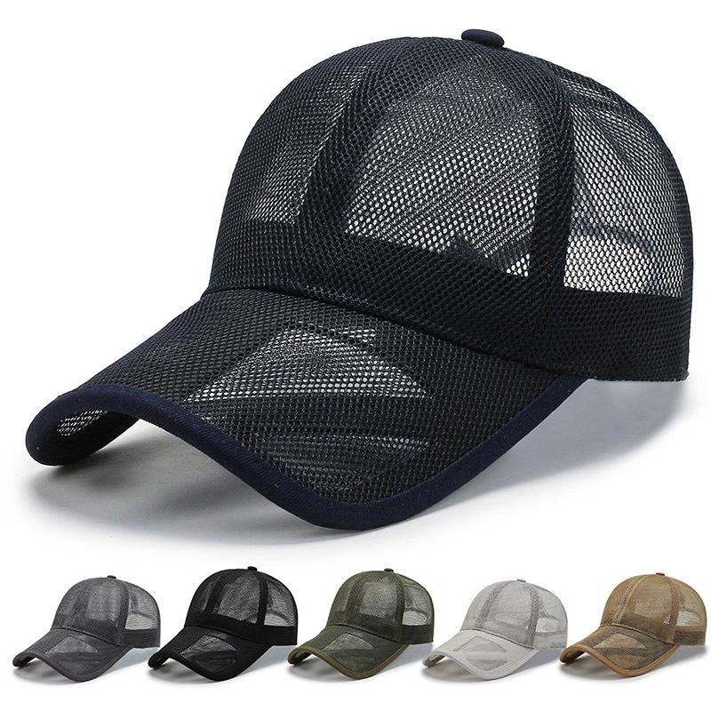ONIHUA Zonnehoed Heren Lente Zomer Ademende Mesh Cap Outdoor Sport Baseball Cap Dames Zonnehoed lichtgrijze kleur