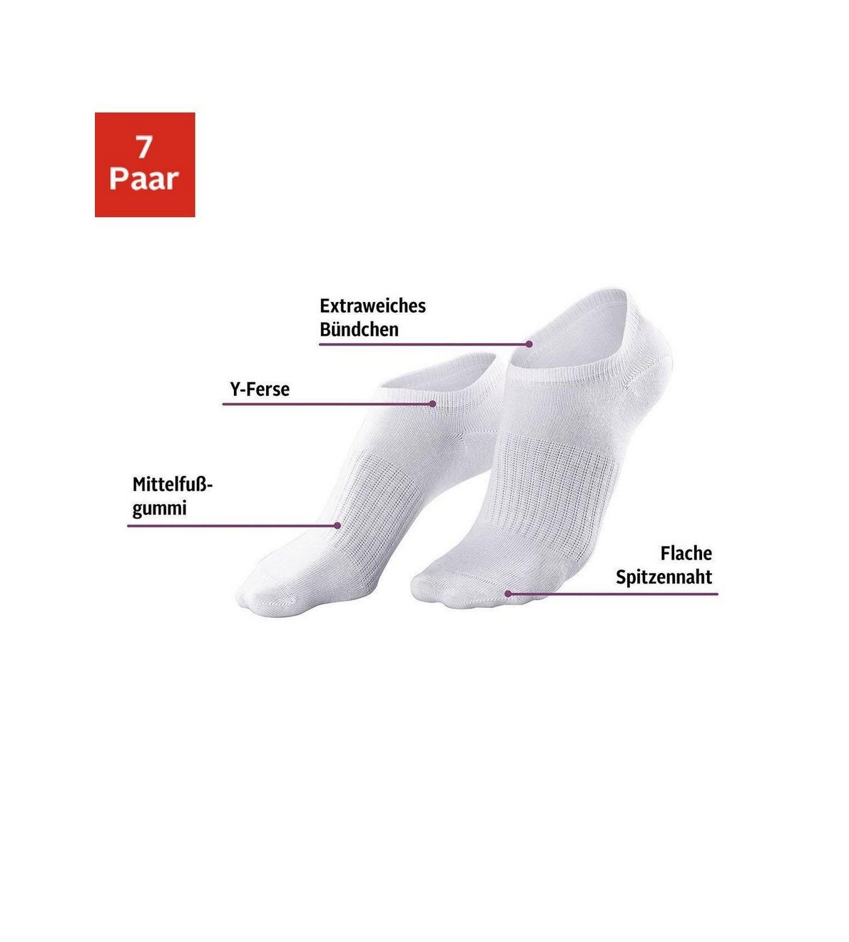 Active by Lascana Sneakersokken met middenvoetelastiek (set, 7 paar)