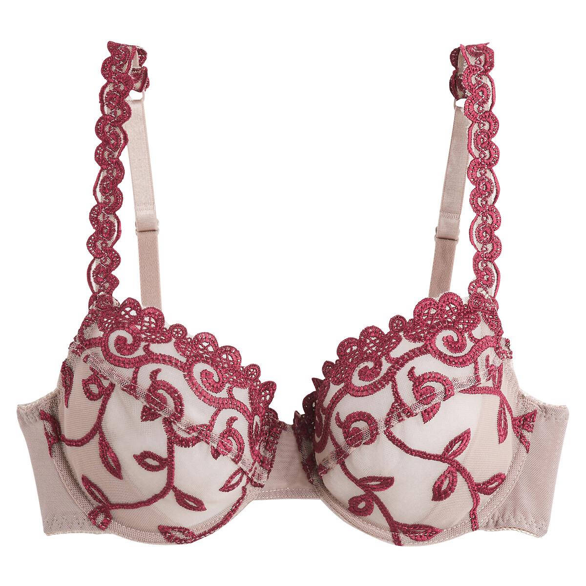 LA REDOUTE COLLECTIONS Omsluitende BH in geborduurde tule Lyssa