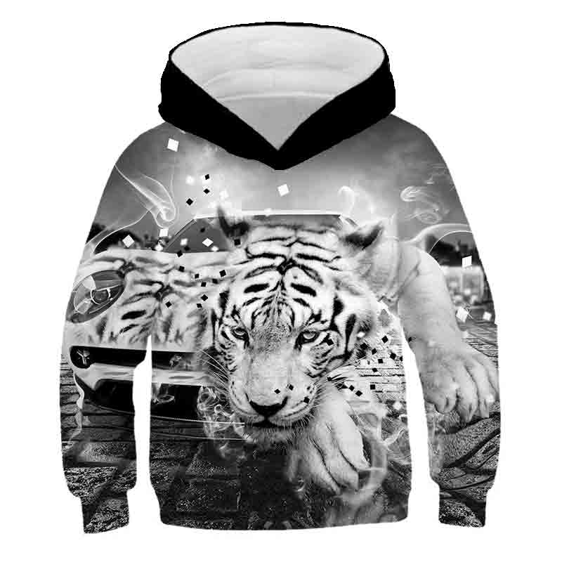 ETST WENDY 011 Cartoon Dier Tijger Mode 3D Print Hoodie Voor Kinderen Casual Mode Katoen Lange Mouw Sweatshirt Met Capuchon 4-14T 160