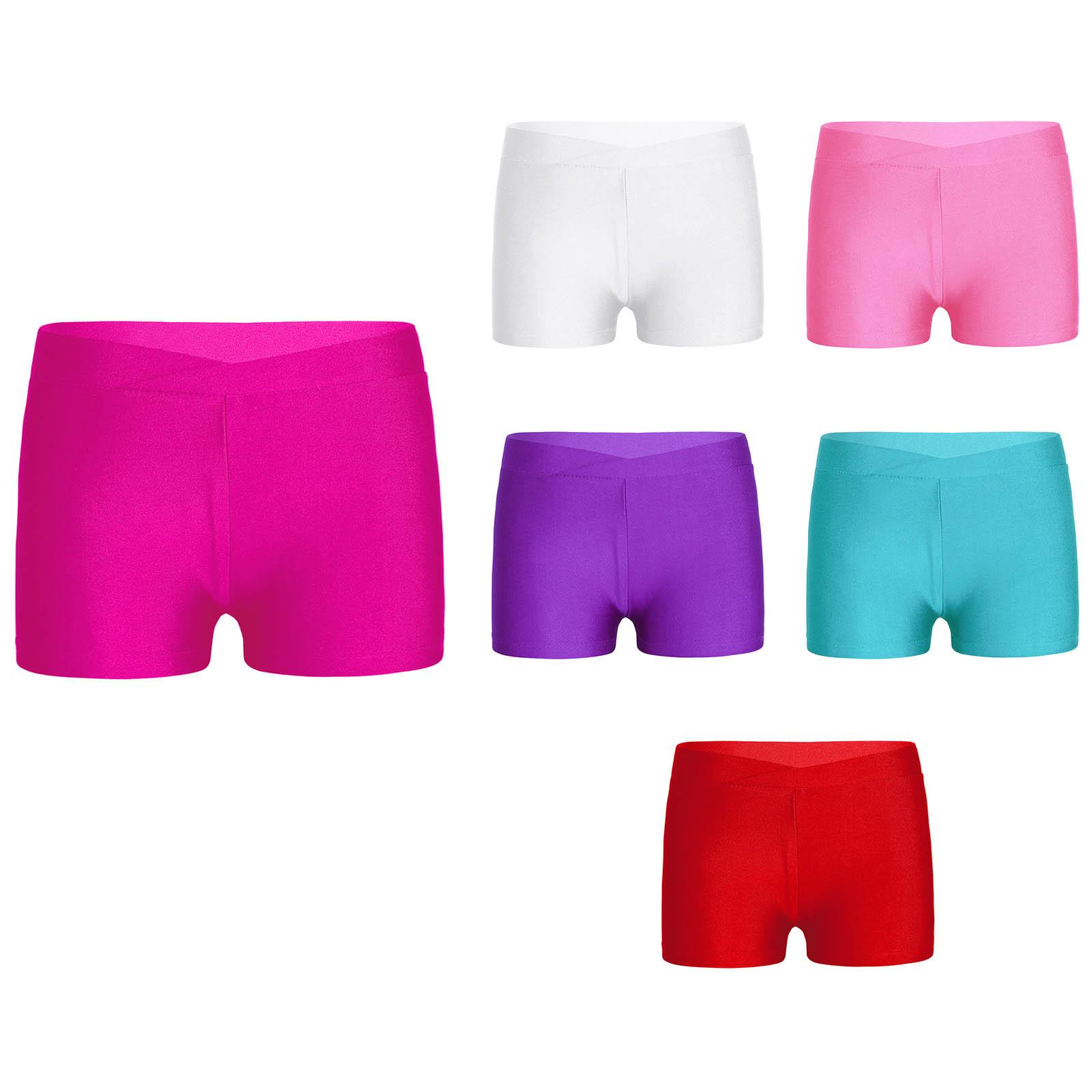 Linjinx Sportshorts voor kinderen Dans Ballet Gymnastiek Schaatsshorts Yoga Fitness Joggingshorts 13-14 Years helder roze