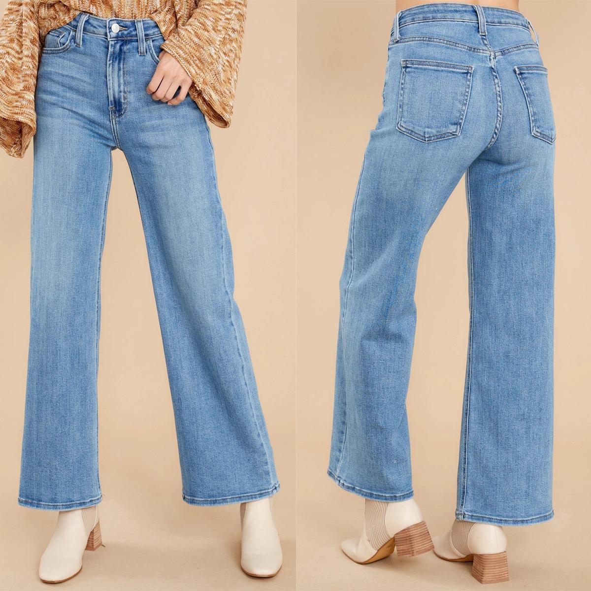 Omena 2023 Nieuwe damesjeans met losse rechte pijpen voor dames XL blauw