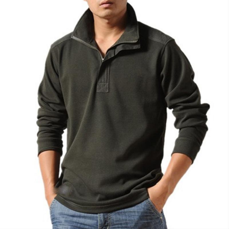 MIO-Fashion 2021 Lente En Herfst Jeugd T-shirt Met Lange Mouwen Heren Revers Losse Grote Rits Poloshirt M-XXXL XXXL paars