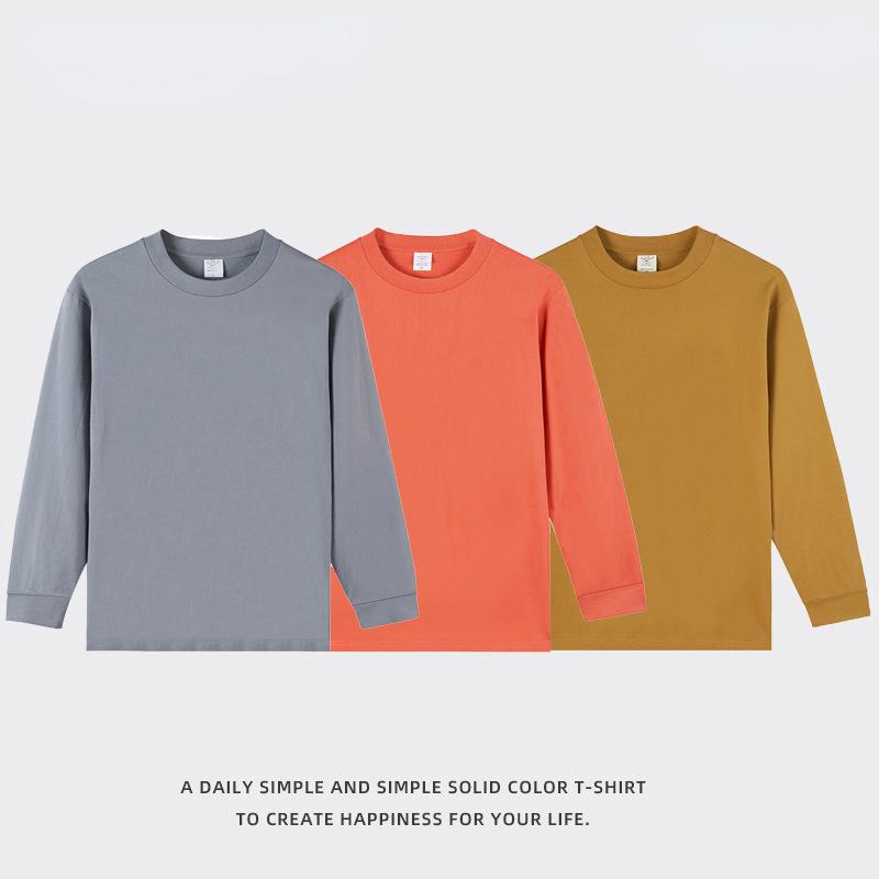 HerSight Herfst Winter Retro Lange Mouw T-shirt Man Warme Dikke Effen 100% Katoenen Onderkant Tees Heren T-shirt 2XL