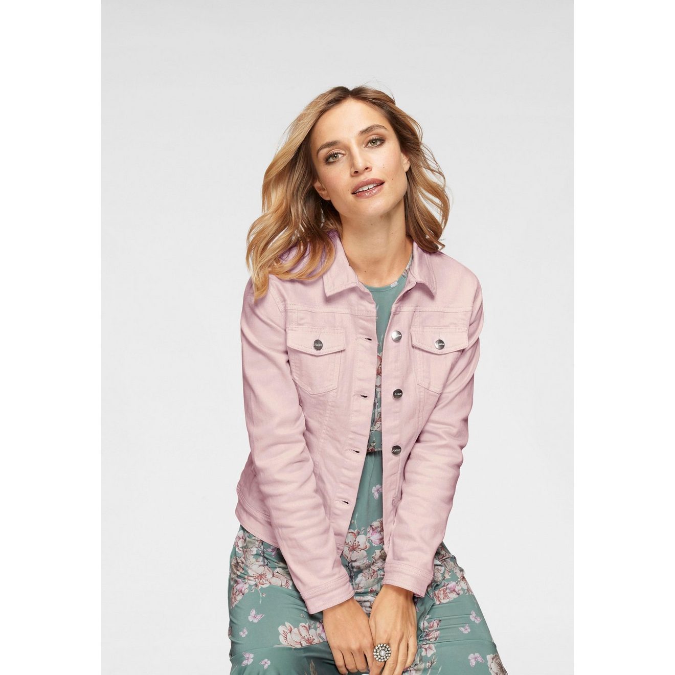 Aniston CASUAL Jeansjack zacht pastel