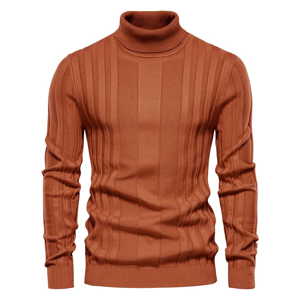 CHIC STUDIO Trui Herfst Nieuw Heren Turtleneck Casual Knit Warm Basis Shirt Heren Effen Kleur Pullover Grote Maat 2XL