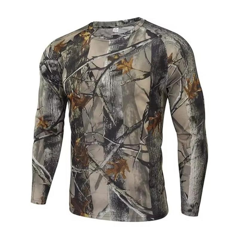HerSight 3D bedrukt T-shirt Camouflage T-shirt Camo Lange mouw Lente Herfst Ultralicht Ademend Snel drogend Outdoor Top L